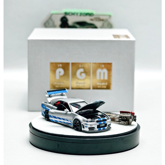 TERBARU PGM x OneModel Nissan GT-R R34 Z-TUNE Brian Fast and Furious JDM Display Engine Exclusive