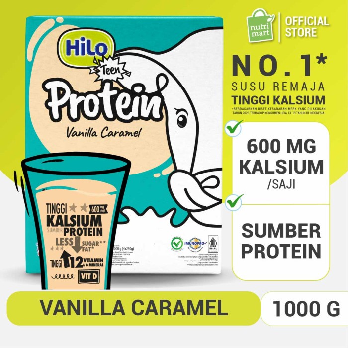 

Terlaris Hilo Teen Vanilla Caramel 1000 Gram - Susu Tinggi Kalsium Ready
