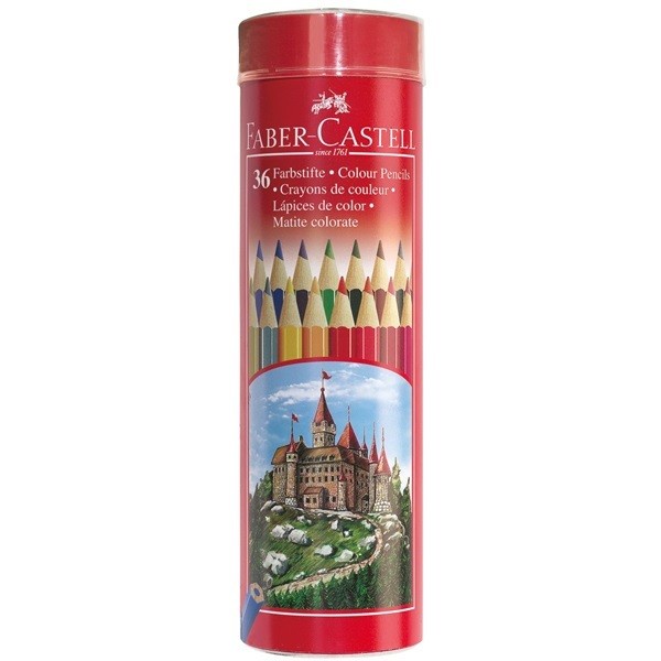 

pintar- Faber Castell Pensil Warna 36 Colour Kaleng Bulat Round Case Murah