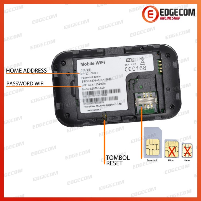 Jutech - Mifi Modem Wifi E5576 4G LTE Unlock All Operator Support BYPASS