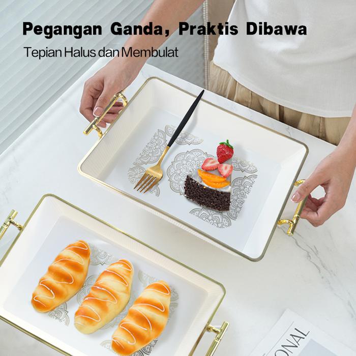 

OBRAL BSS Piring makan tingkat dengan pegangan/Piring plastik PET/Piring untuk makanan ringan,
