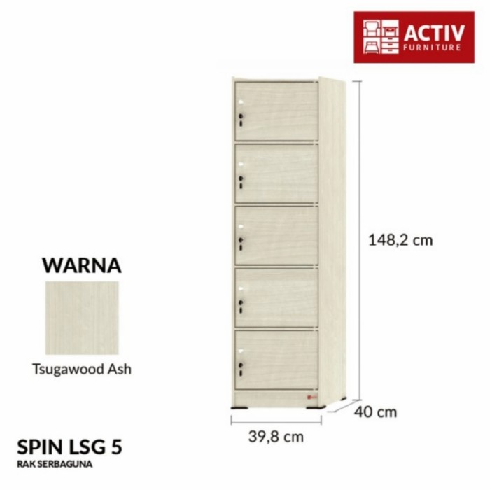 READY STOK lemari serbaguna 5 susun kayu / loker kayu susun 5 / kabinet kayu