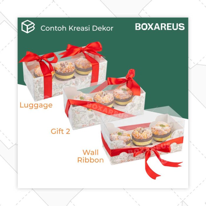 

party- Box Mika Natal Dus Cupcake isi 3 Christmas Bolu Gulung WB Multi 3