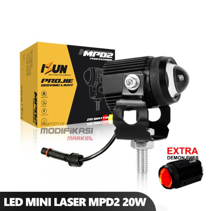 Lampu Tembak Foglamp Mini Laser D2 PRO 20W Mini Projie D2 PRO DC8-90V