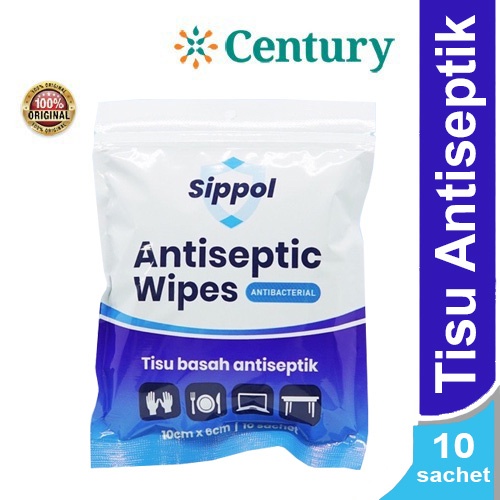 Sippol Antiseptic Wipes 10's / Tisu Basah Antiseptik