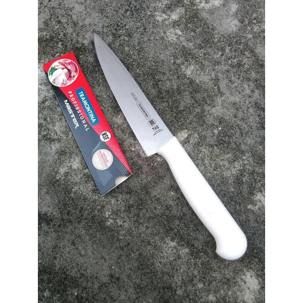 PREMIUM Pisau Daging 6 Inci Putih Asli Tramontina Brazil