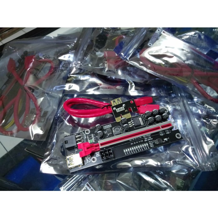 Pcie Riser 011 Pro - 10 Kapasitor - Riser Card X1 To X16 - Mining Vga