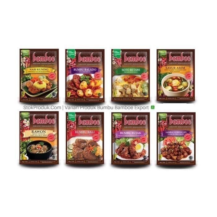 

FQ340 Bumbu Instan Bamboe - Varian Rasa Rendang dan Sambal Pedas - Jahe, Penyedap, Ayam, Bawang,