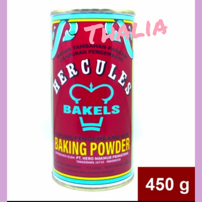

Lezat- HERCULES DOUBLE ACTING BAKING POWDER 450GR KALENG