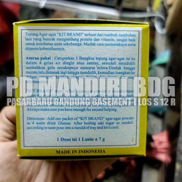

Lezat- TEPUNG AGAR AGAR THE KIT ISI 12 @ 7 GR PUTIH