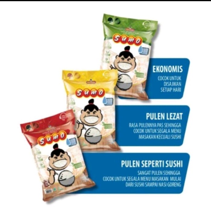

Lezat- beras sumo 5 kg kemasan hijau beras sumo hijau 5kg