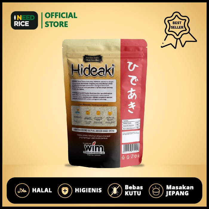 

Lezat- Beras Jepang Hideaki 2kg- HALAL-Lengket Cocok untuk Sushi