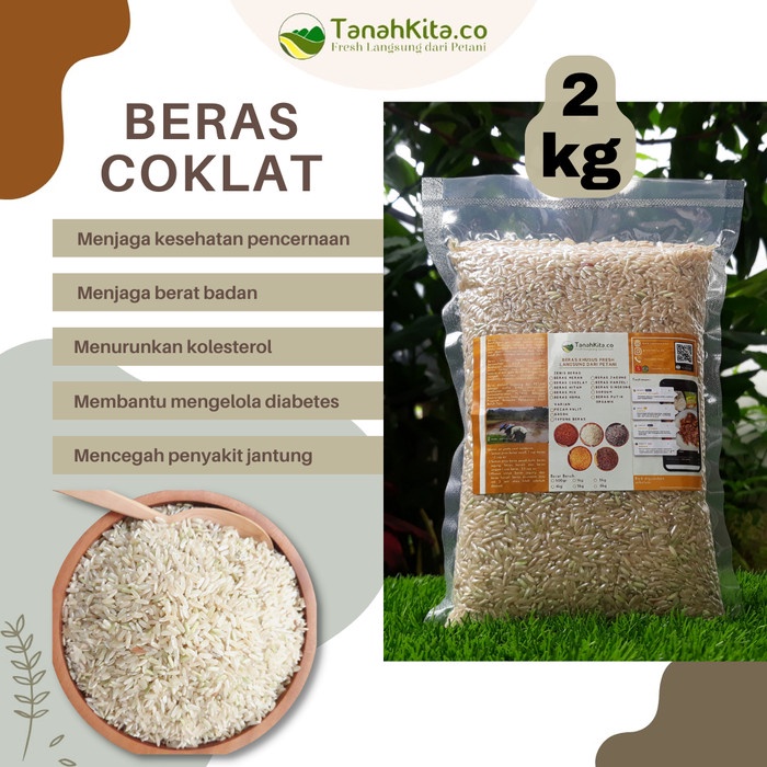 

Lezat- Beras Cokelat Kaya Serat FRESH langsung dari Petani (2kg - Grosir)