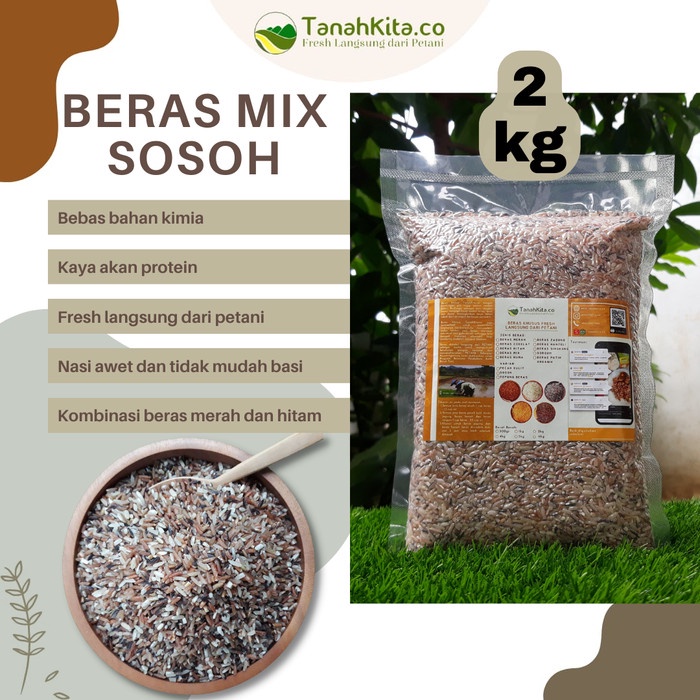 

Lezat- Beras Mix Sosoh Pulen dan FRESH langsung dari Petani (2kg Vacuum)
