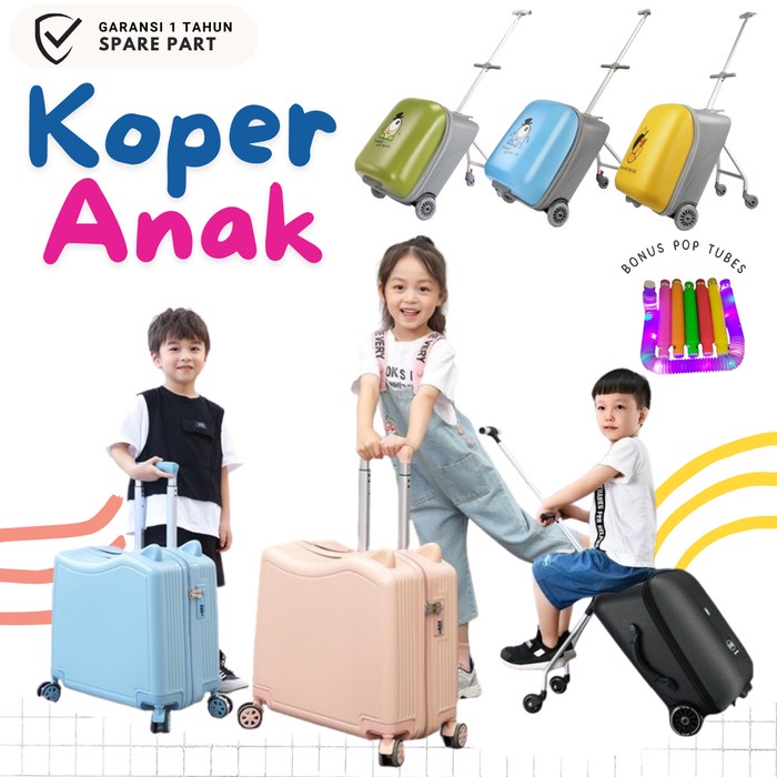 Koper Stroller Anak Lazy Luggage 2 In 1 Koper Duduk Anak Qbox Q-Box