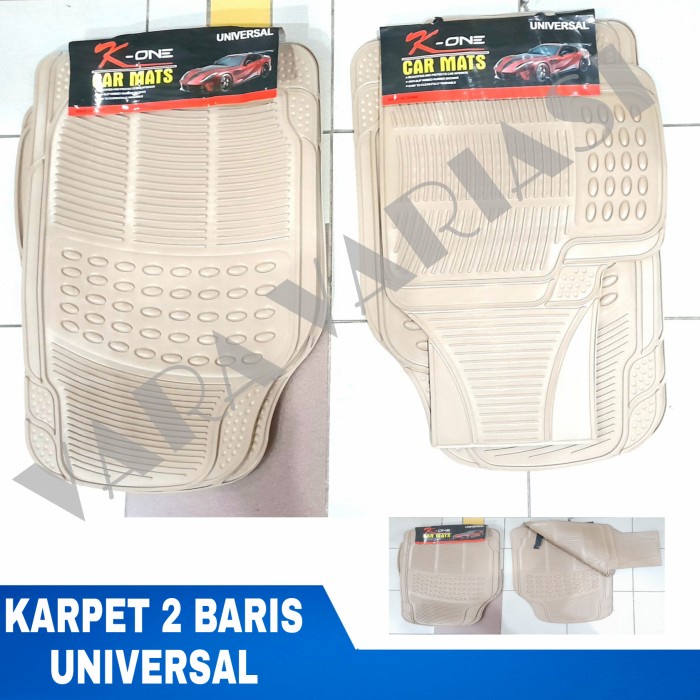 PREMIUM Karpet 2 Baris Mobil Universal Cream / Karpet Keset Kaki Cream