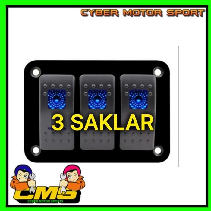 PREMIUM Saklar 3in1 untuk 3 lampu . Saklar lampu mobil 12v 24v . 3 switch