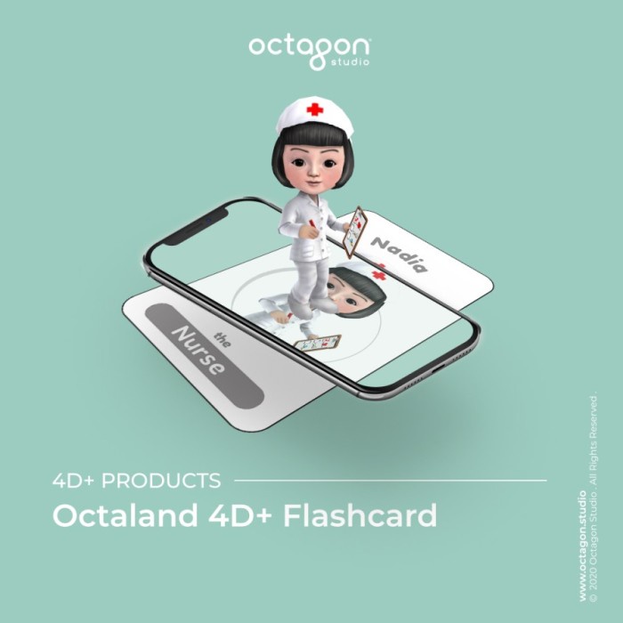 PREMIUM Kartu Octaland 4D+ Flashcard Octagon Studio Mainan Edukasi Anak