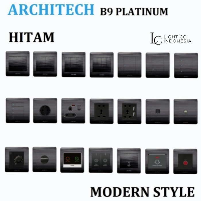 PREMIUM Saklar Architech Platinum Black Series