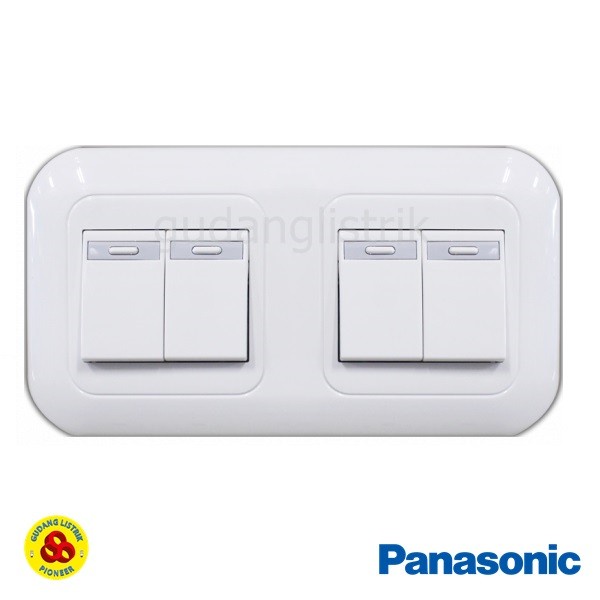 PREMIUM Panasonic Saklar 4G WEJ5531 + WEJ78049 Wide Series 4 Gang Tanam Putih