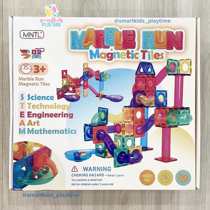 PREMIUM MNTL Magnetic Marble Run 120 Pcs Mainan Edukasi Anak