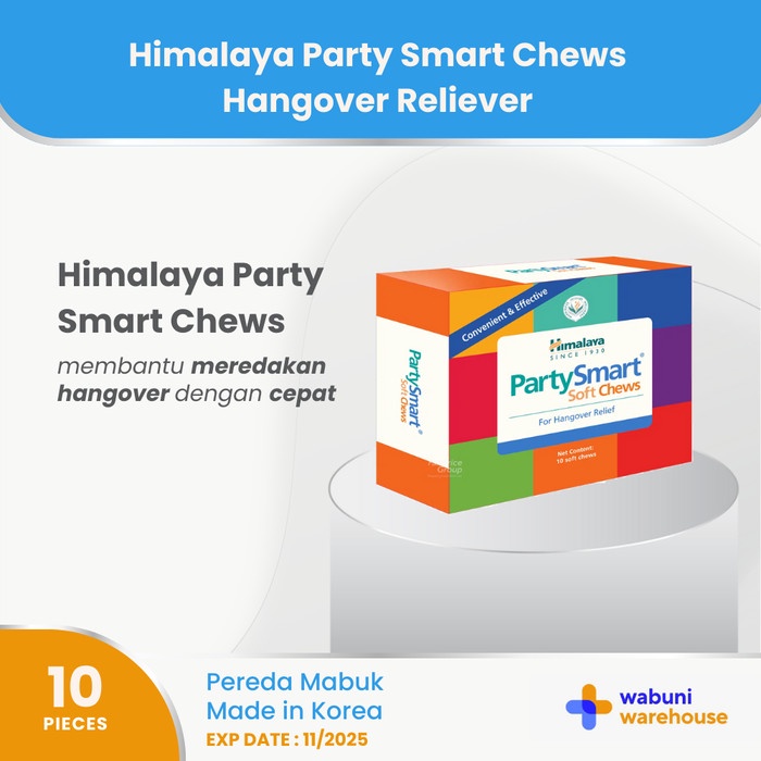 

Himalaya Party Smart Chews Hangover Reliever Permen Pereda Mabuk