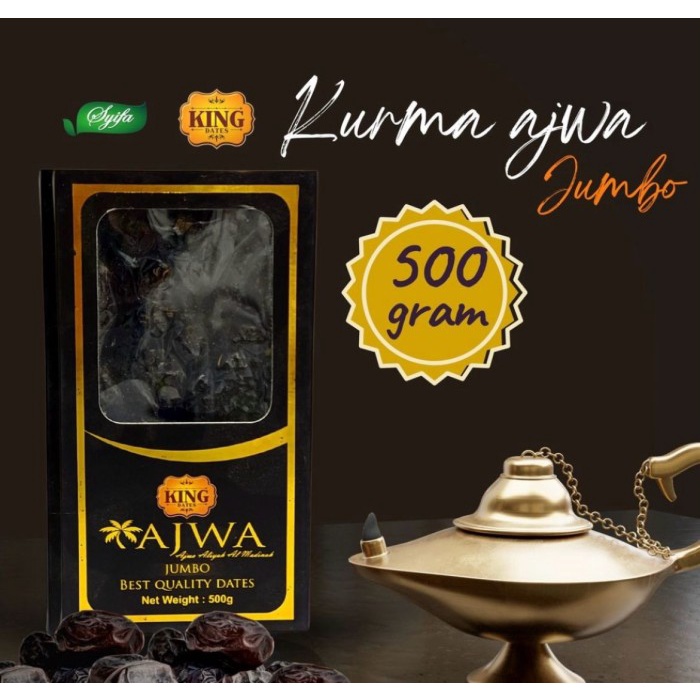 

Lezat- KURMA AJWA PREMIUM 500gr Pack Dus Madinah Ajwah Azwa Organik Dates 1/2
