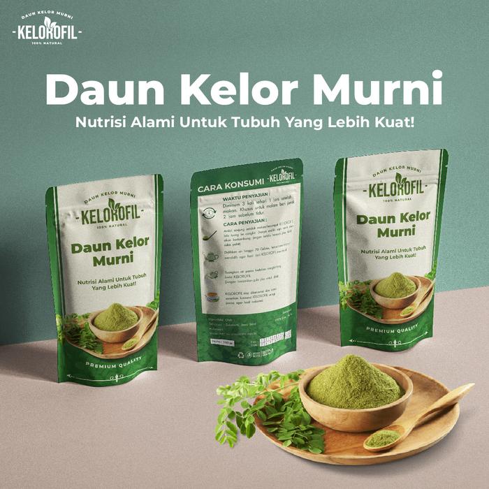 

(GMV F) Kelorofil Teh Bubuk daun kelor alami Beli 1 gratis 1 Herbal Instan