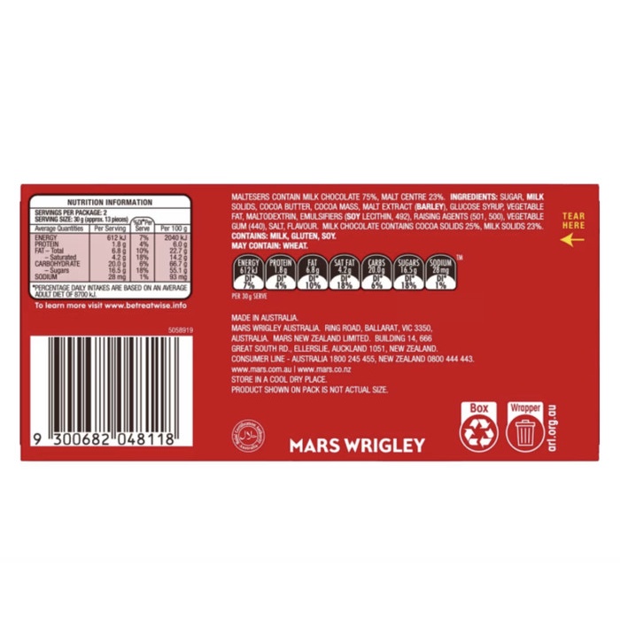 

MALTESERS MILK CHOCOLATE KING SHARE COKELAT MALTESER AUSTRALIA