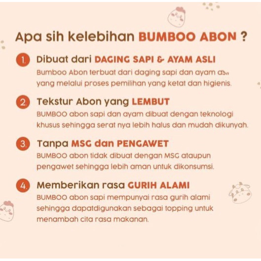 

Barefood Bumboo Abon MPASI tanpa MSG & Pengawet - Abon MPASI Bumboo