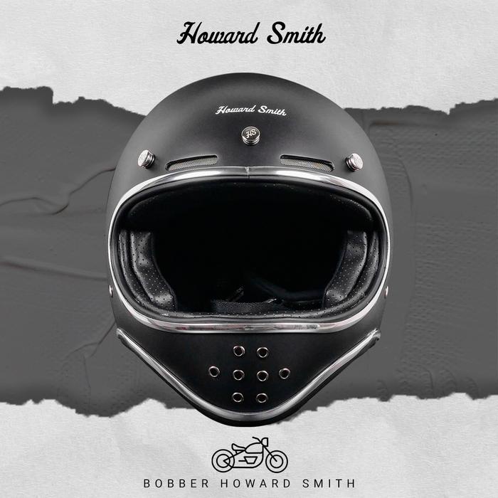 Howard Smith Bobber Retro Helm Full Face - Black Doff
