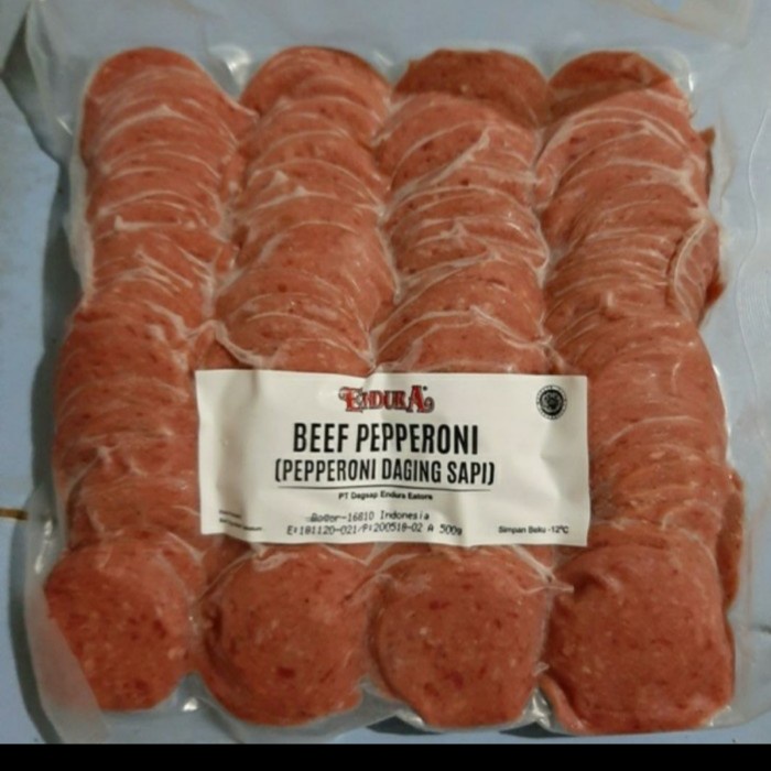 

Lezat- ENDURA PEPPERONI DAGING SAPI IRIS 500GR, 100% DAGING SAPI, 100% HALAL
