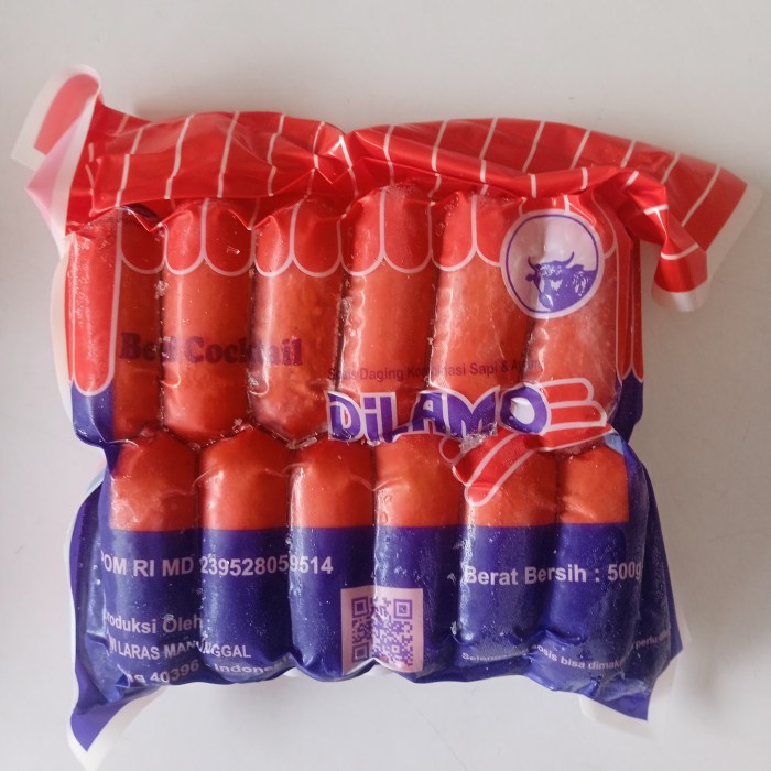 

Lezat- DILAMO BEEF COCKTAIL MERAH 500 GR /SOSIS SAPI COCKTAIL MERAH