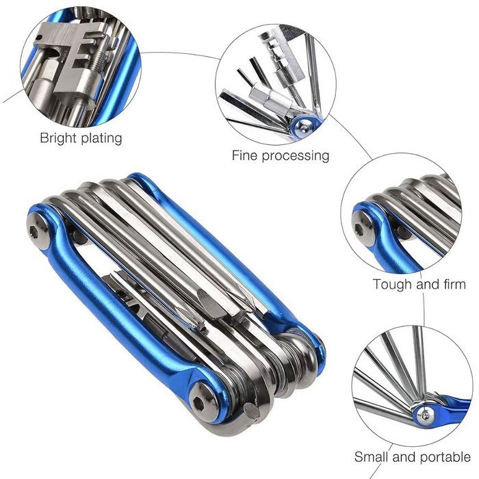 Toolkit Reparasi Sepeda Obeng Set Edc Kunci L Pemotong Rantai Dan Rivet 11 In 1 Multitool Repair