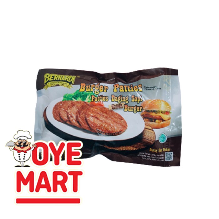 

Lezat- BERNARDI BURGER PATTIES 270GR ISI 6 ISI BURGER DAGING SAPI BERNARDI