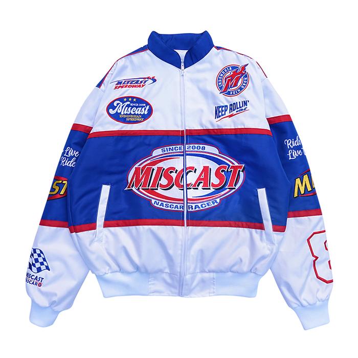 Miscast Nascar Jacket Vintage Buggati White