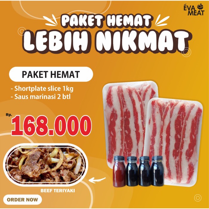

Lezat- paket shortplate slice 1 kg + 2 bumbu / paket BBQ / paket shortplate