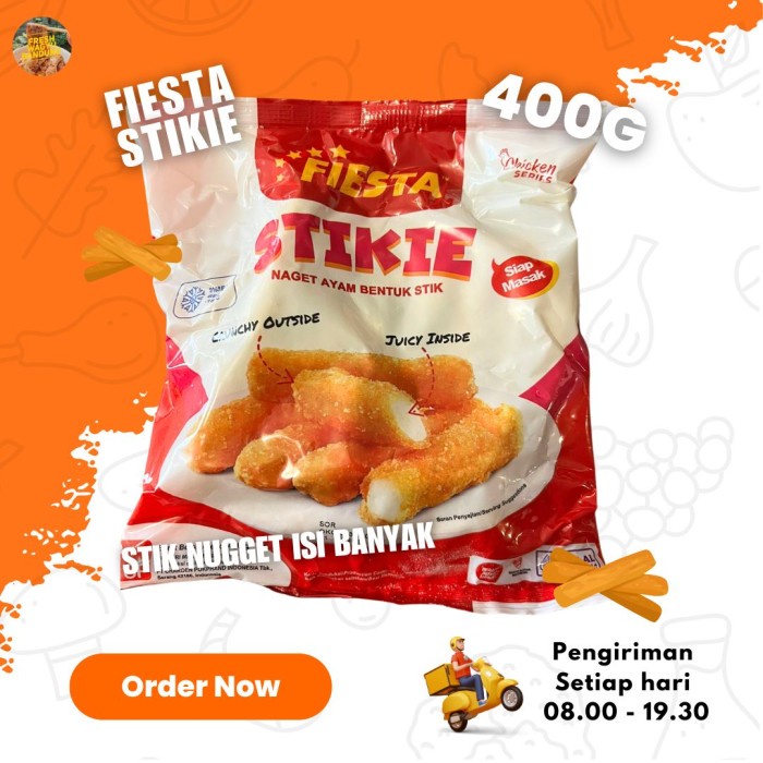 

Lezat- FIESTA STIKIE CHICKEN NUGGET Premium Naget Ayam Stick 500g