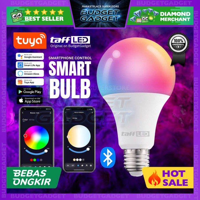 TUYA Lampu Bohlam RGB Smart Bulb Bluetooth Control E27 10 W