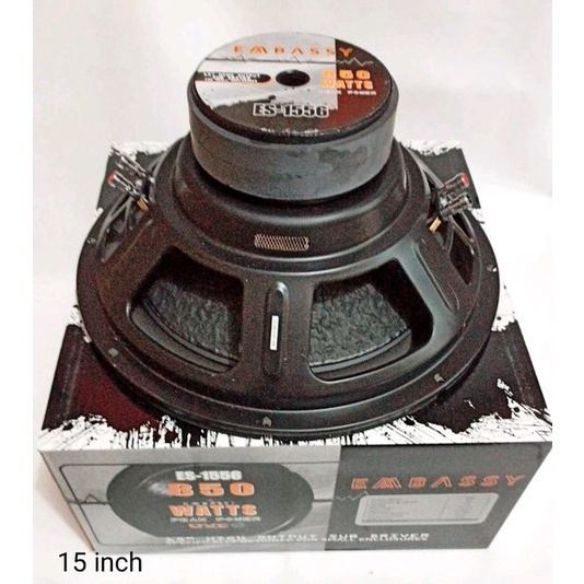 SPEAKER SUBWOOFER EMBASSY EM1556 15 INCH DOUBLE MAGNET DAN DOUBLE COIL BARU