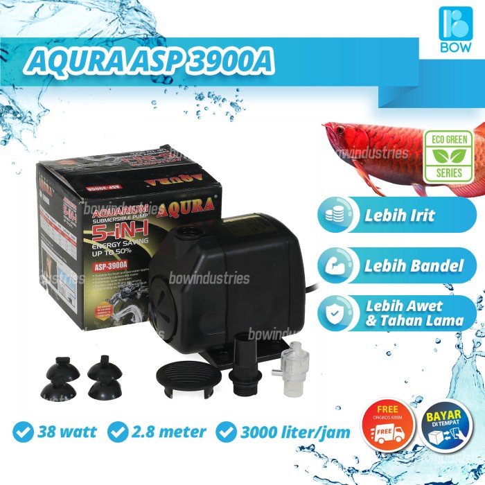 Pet- Pompa Air Celup Kolam Ikan Aquarium Aquascape AQURA ASP 3900 A 2.8 MTR