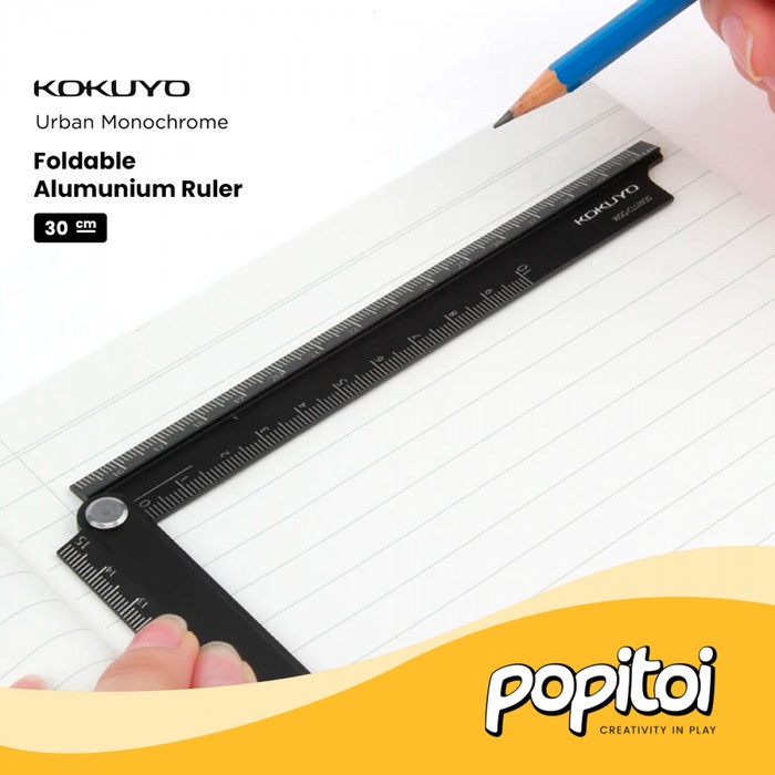 

TERLARIS KOKUYO Urban Monochrome Foldable Aluminum Ruler 30 cm Penggaris Lipat