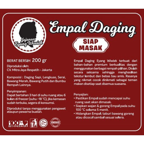 

Hot Sale Empal Daging Sapi Merek Jajanan Eyang Wiwiek (Berat Bersih: 180Gr) Readyy