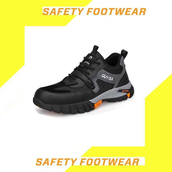 SEPATU SAFETY PRIA UJUNG BESI SPORTY SAFETY SHOES ANTI PAKU