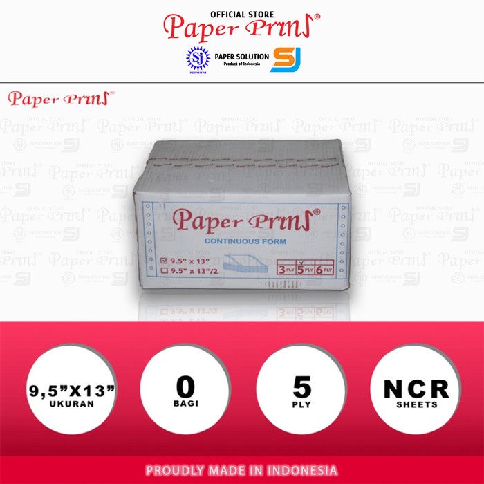

Paperpryns Kertas Continuous Form 5PLY NCR Folio 9,5" x 13