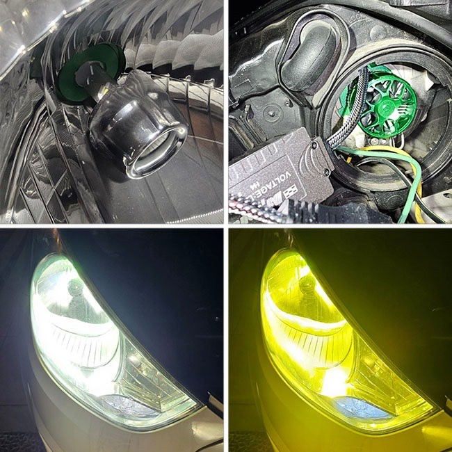 BOHLAM LAMPU LED MOBIL H4 H11 DUA WARNA PUTIH KUNING KEDIP