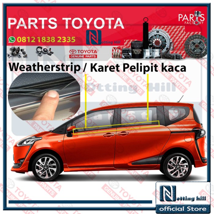 Terbatas Karet List Pelipit Kaca / Weatherstrip Pintu Luar Depan