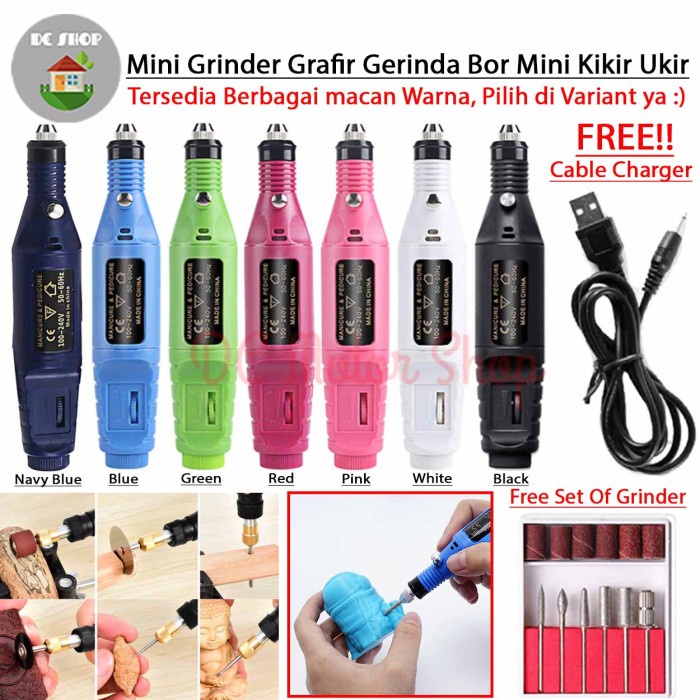Mesin Mini Grinder Grafir Bor Gerinda Kikir Ukir Gerinda Mini Portable
