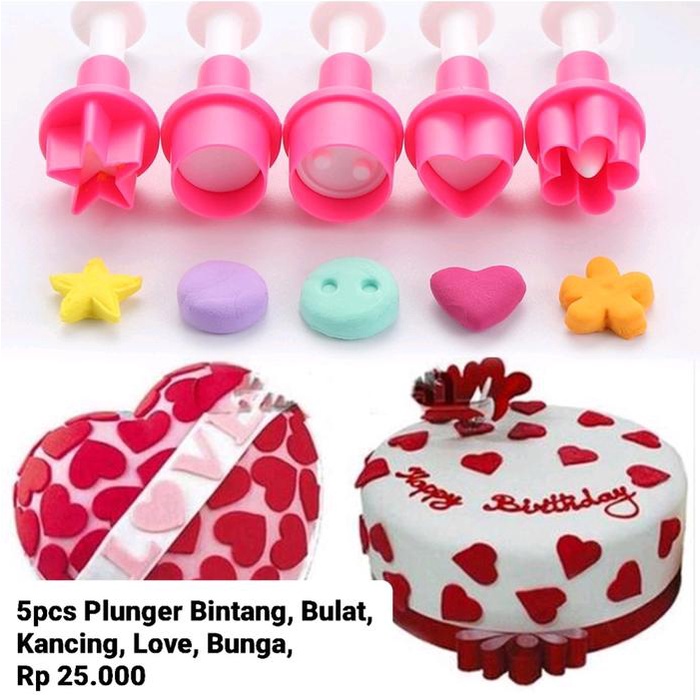 

5Pcs Plunger Bintang, Bulat, Kancing, Love, Bunga,