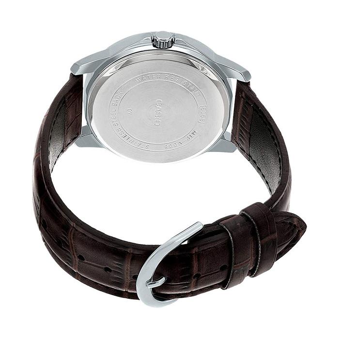 TERBARU.. JAM TANGAN PRIA CASIO GENERAL MTP-V300L-7AUDF MEN SILVER DIAL BROWN LEATHER STRAP